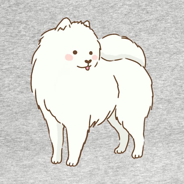 Cute samoyed dog smiling by Mayarart